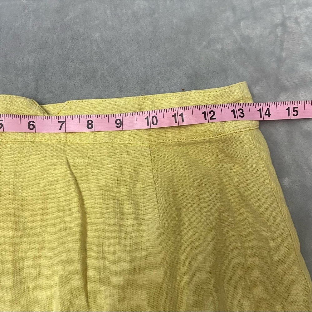 Free People poppy linen button front split midi skirt yellow 4164 - Picture 11 of 13